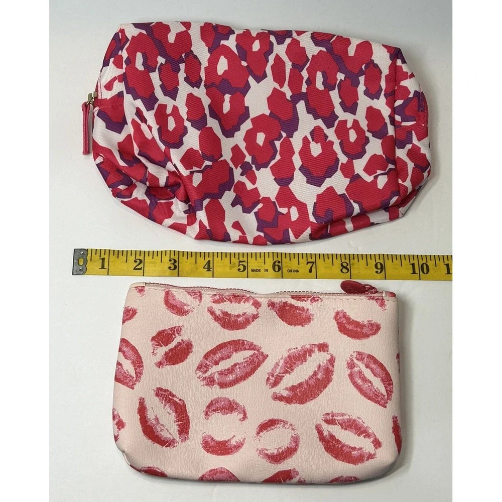Estee Lauder Lancome Ipsy Cosmetic Makeup Bag Lot Of 4‎ Wild Prints Colorful